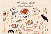 Autumn Halloween hand drawn set, a Seasonal Illustration by Madiwaso (Thumbnail 4 of 12)