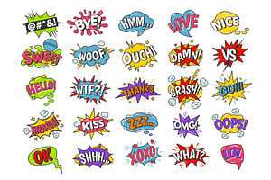 Cartoon Speech Bubbles. Comic Book