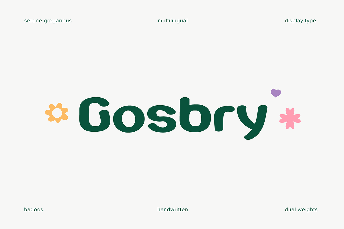 Gosbry Font, a Handwritten Font by baqoos (Photo 1 of 9)