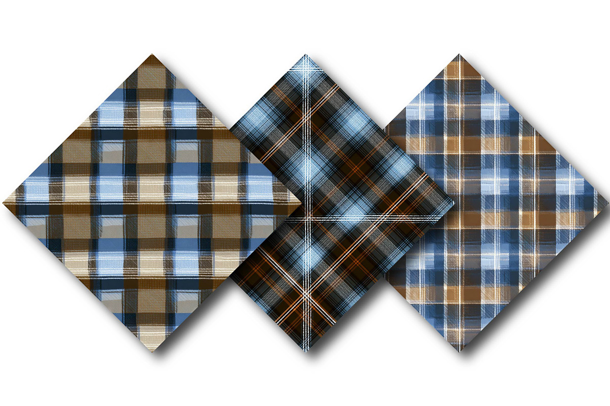 Dad Plaid - Blue and Brown, a Texture Illustration by DreamPrint404