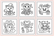 Bold Easy Kawaii Halloween Coloring, a Seasonal Illustration by Coco Bloom (Thumbnail 2 of 3)