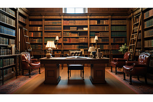 desk library office background ai, a School & Education Photo by pikepicture