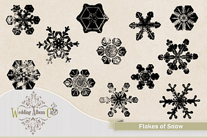 Flakes Of Snow Photoshop Brushes