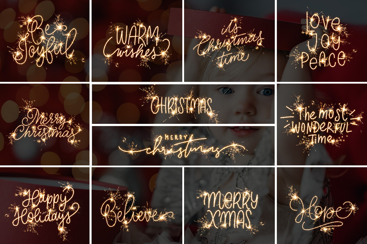 12 Christmas sparkle photo overlays, a Layer Style Add-On by BrownLeopard (Photo 1 of 5)