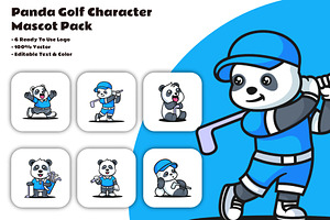 Panda Golf Mascot Logo Design, a Branding & Logo Template by Artnivora.Std
