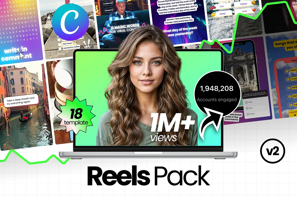 Viral Instagram Reels Templates v2, a Social Media Template by Virall (Photo 1 of 11)