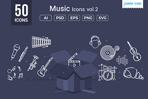 Music Line Icons V2, an Outline Icon by Jumbo Icons