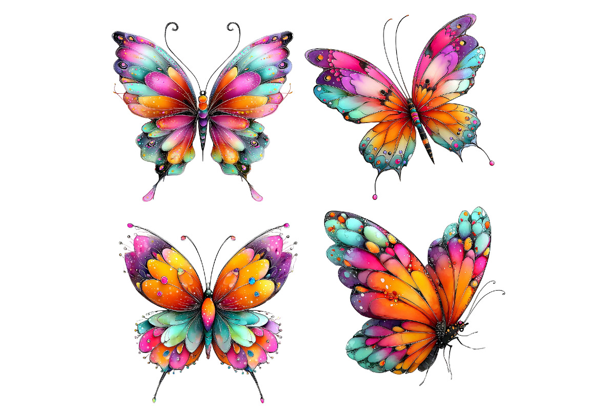 Watercolor Spring Butterfly Clipart, an Illustration by Designworld (Photo 5 of 7)
