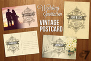 Wedding Invitation Vintage Postcard, an Invitation Template by G7 (Thumbnail 1 of 4)