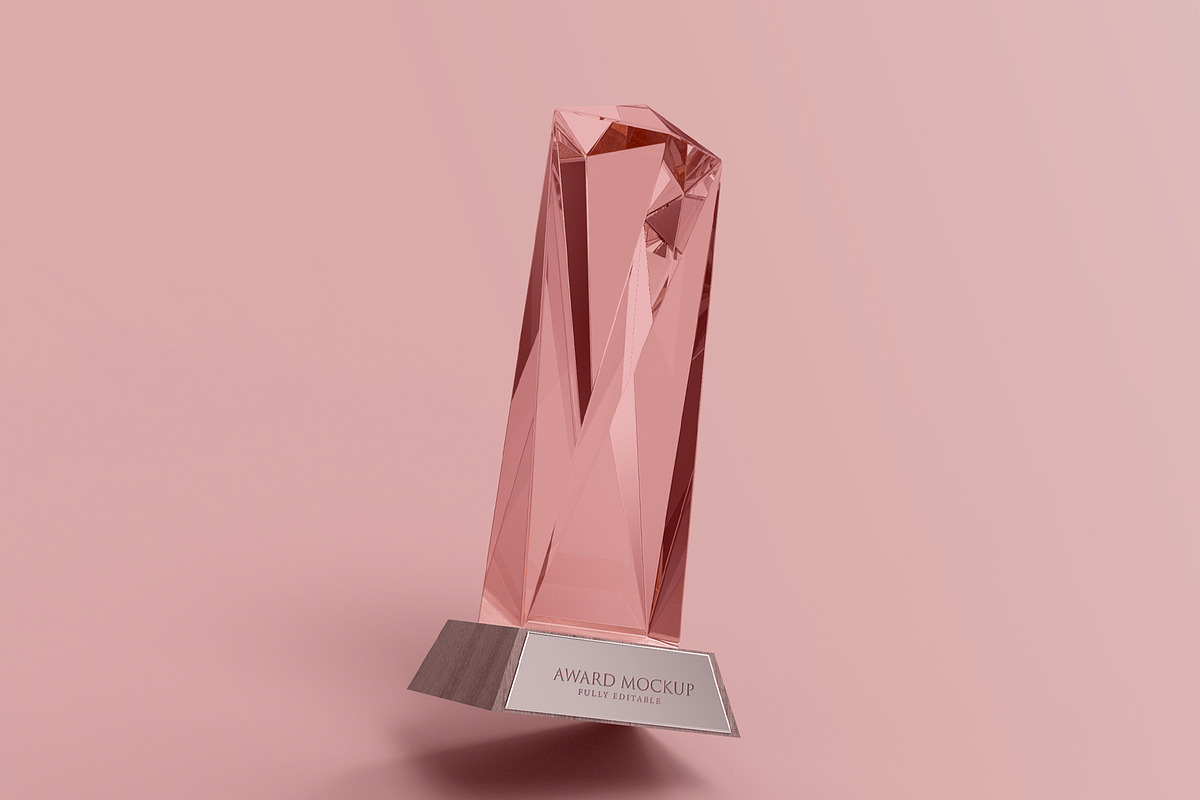 Floating Glass Trophy Mockup, a Cups & Container Mockup by McLittle Stock