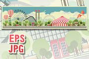 amusement park circus airship, a Background Graphic by alena.sipilova (Thumbnail 2 of 2)