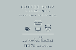 Coffee Elements Vector and PNG