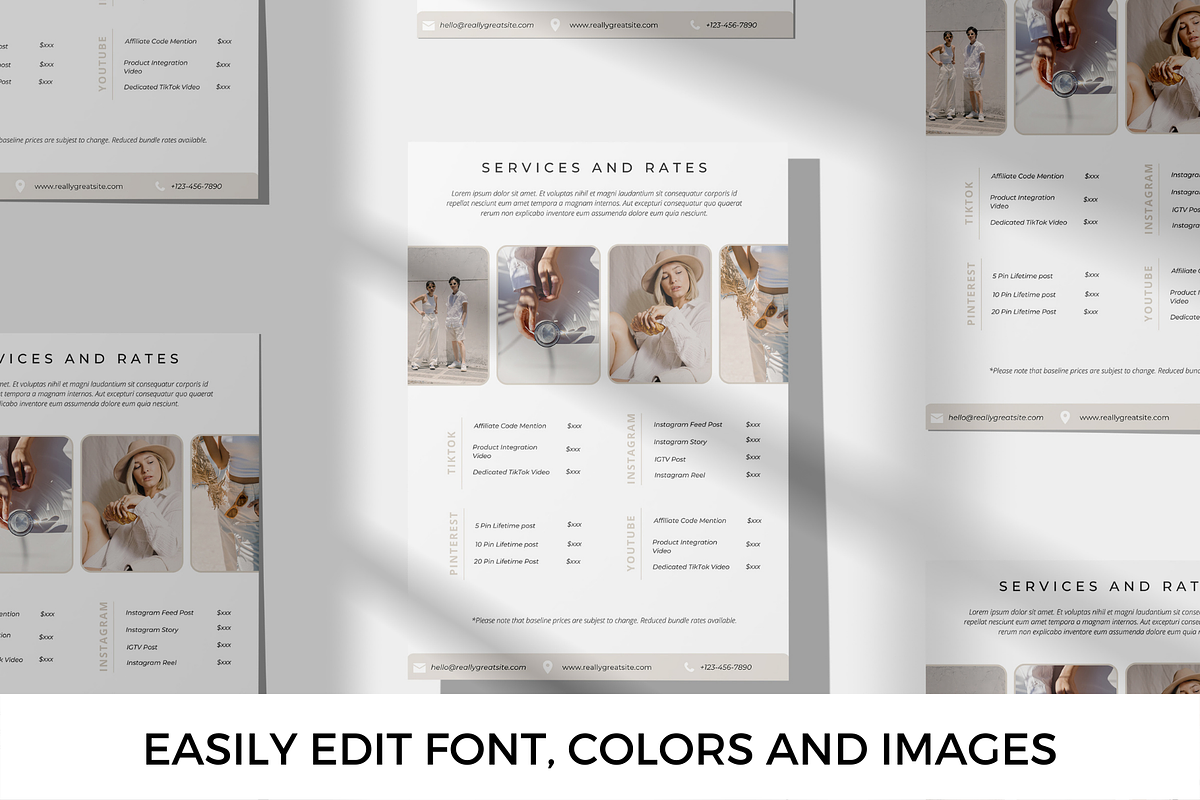 2 Page Media Kit Template Beige, a Presentation Template by CoCreatorDesigns (Photo 3 of 7)