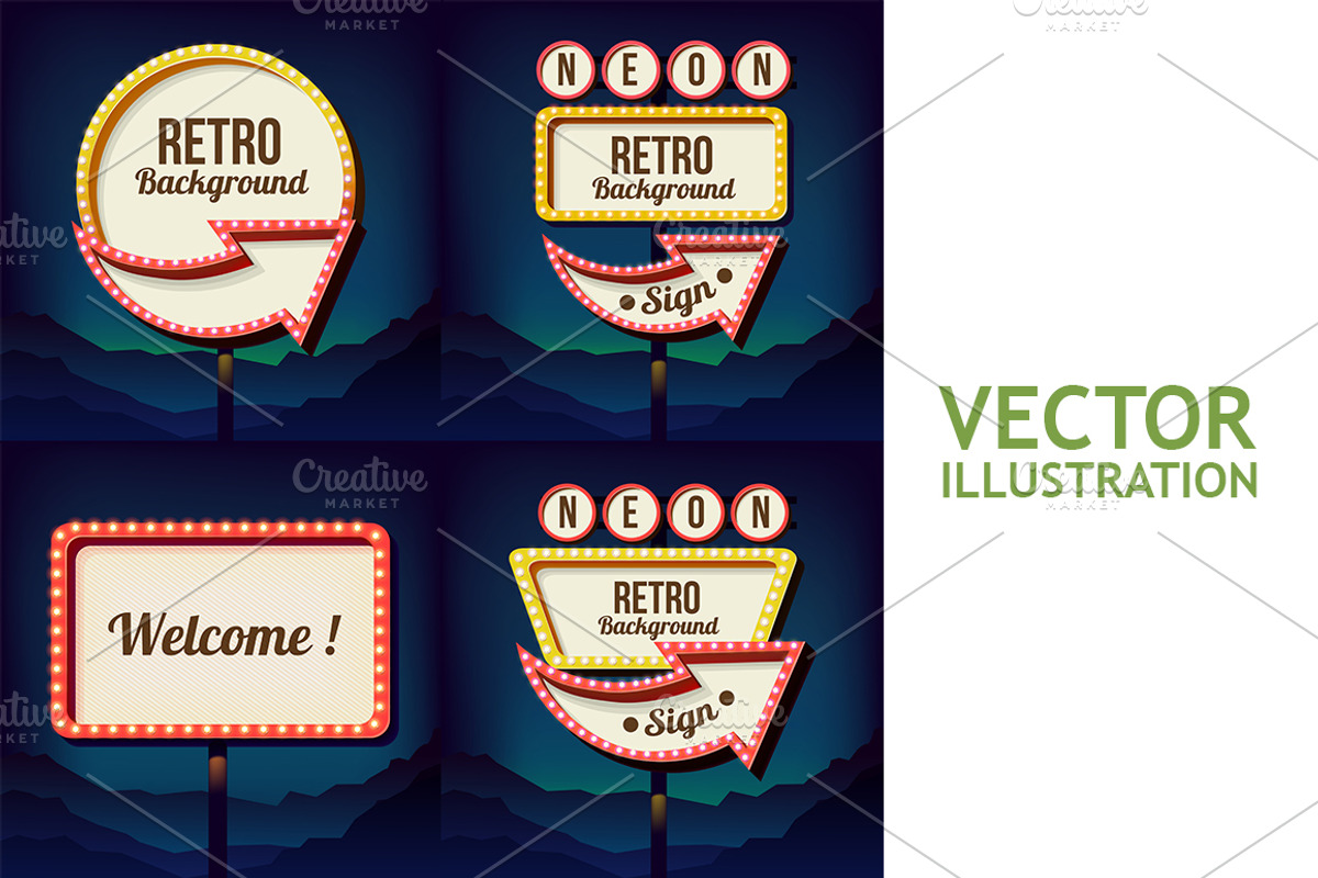 Vintage Advertising Road Billboard, a Decorative Illustration by Sabelskaya