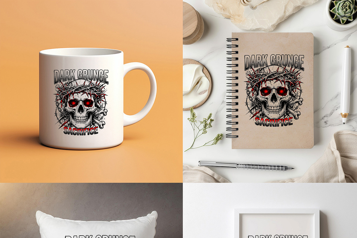 Dark skull with a bloody crown., a Decorative Illustration by yod67 (Photo 3 of 7)