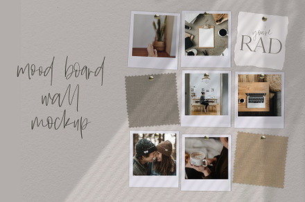 Photo Mood Board Wall Mockup
