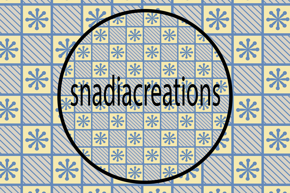 Denim blue Retro Floral Tile, a Pattern Graphic by snadiacreations (Photo 1 of 3)