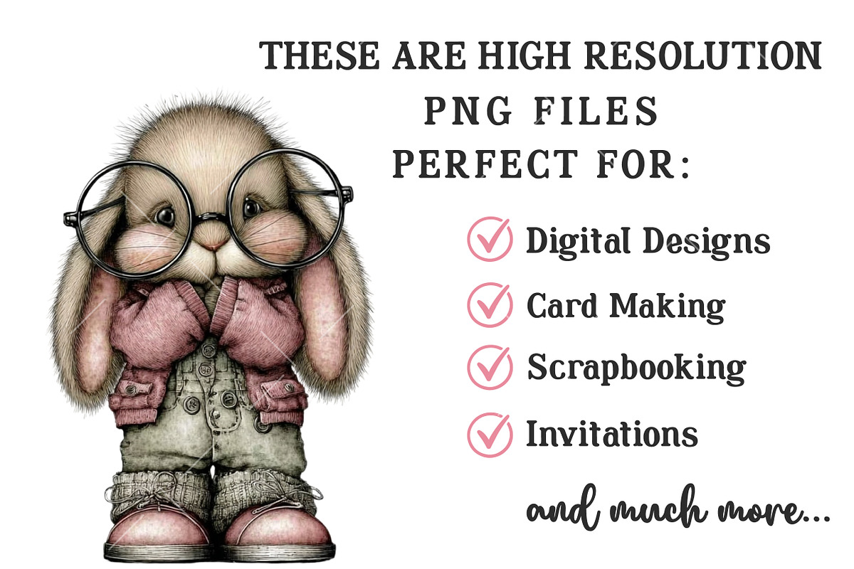 Whimsical Easter Bunny Clipart, an Illustration by OK Design (Photo 4 of 6)