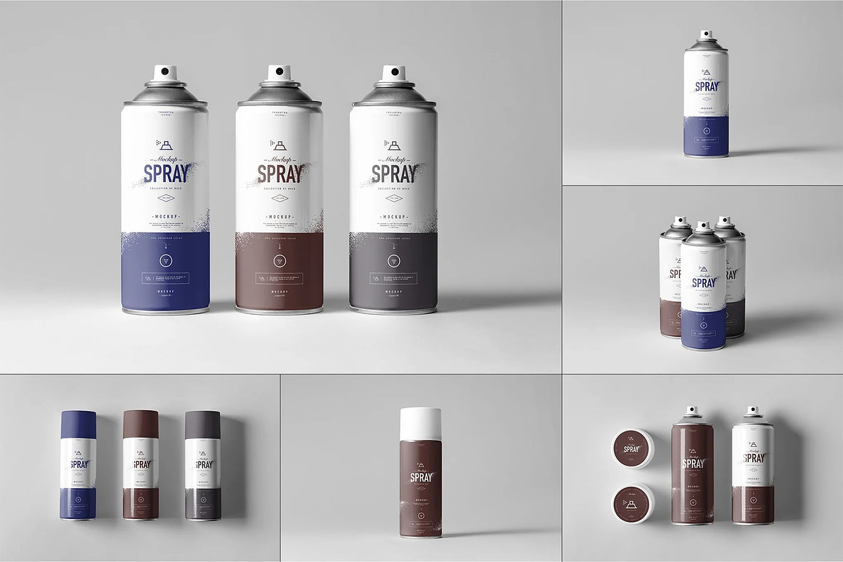 Spray Can Mock-up, a Product Mockup by zippypixelstudio (Photo 1 of 9)