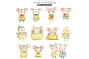 Mouse Clipart Watercolor PNG, an Animal Illustration by CharmClipart (Thumbnail 2 of 8)