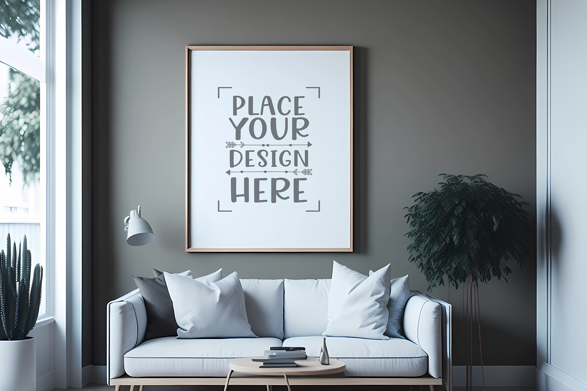 Living Room Frame Mockup, a Print Template by Ali's Designs (Photo 2 of 4)