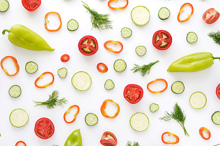 Pattern of vegetables containing pattern, zucchini, and vegetables