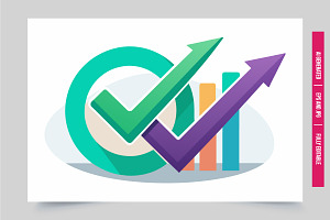 Two checkmarks bar graph, an Illustration by Tanuart