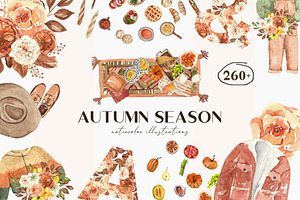 AUTUMN SEASON watercolor collection