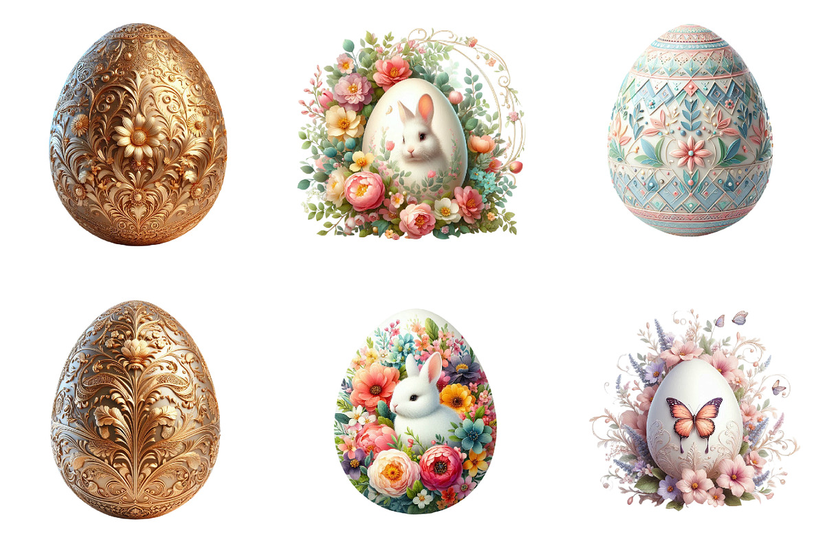 Easter eggs clipart bundle, an Illustration by SinaCreation (Photo 4 of 11)