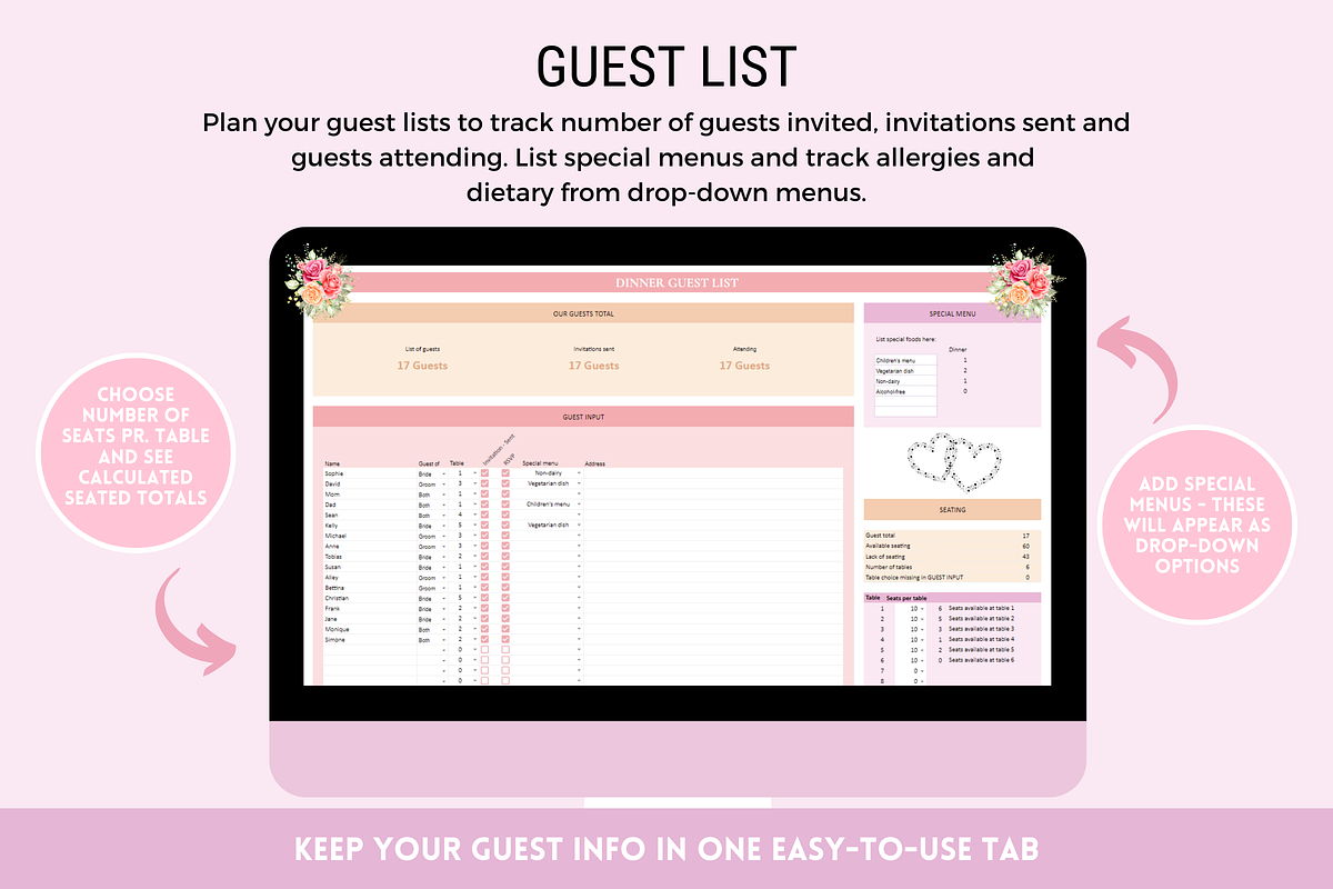 Wedding Planner Google Sheets, a Templates & Theme by SunshineStudioBoutique (Photo 6 of 10)