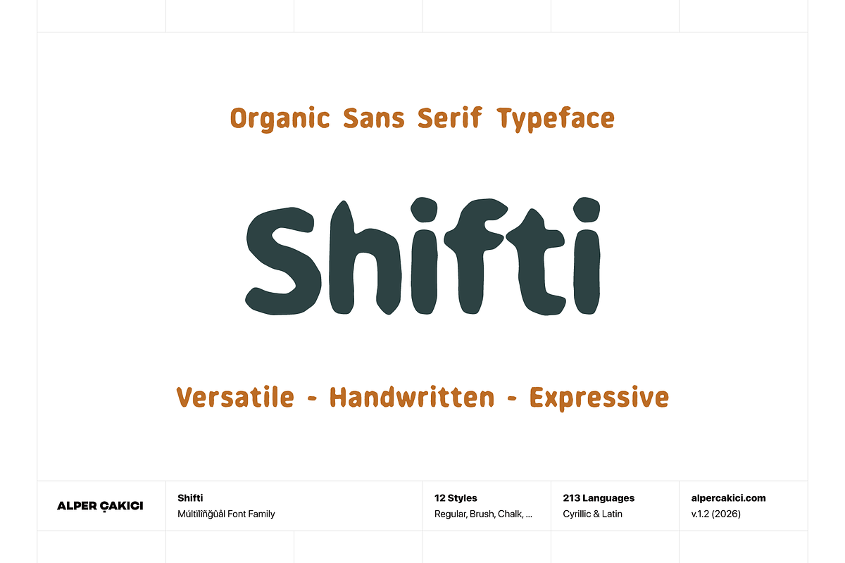 Shifti - Organic Display Typeface, a Handwritten Font by alpercakici (Photo 1 of 17)