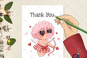 Cute Retro Pink Cupid Png, an Illustration by Creative Art (Thumbnail 4 of 6)
