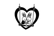 Cute Bunny Love Silhouette Icons, an Illustration by Creativeshirt (Thumbnail 37 of 51)