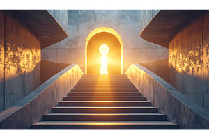 A surreal staircase leading to a, an Architecture Photo by Igor Tichonow