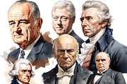 Watercolor Presidents Clipart, an Object Graphic by ArtisticTimberStudio (Thumbnail 2 of 2)