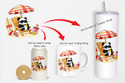 Summer Panda Clipart, a Graphic by Artnoy (Thumbnail 4 of 5)