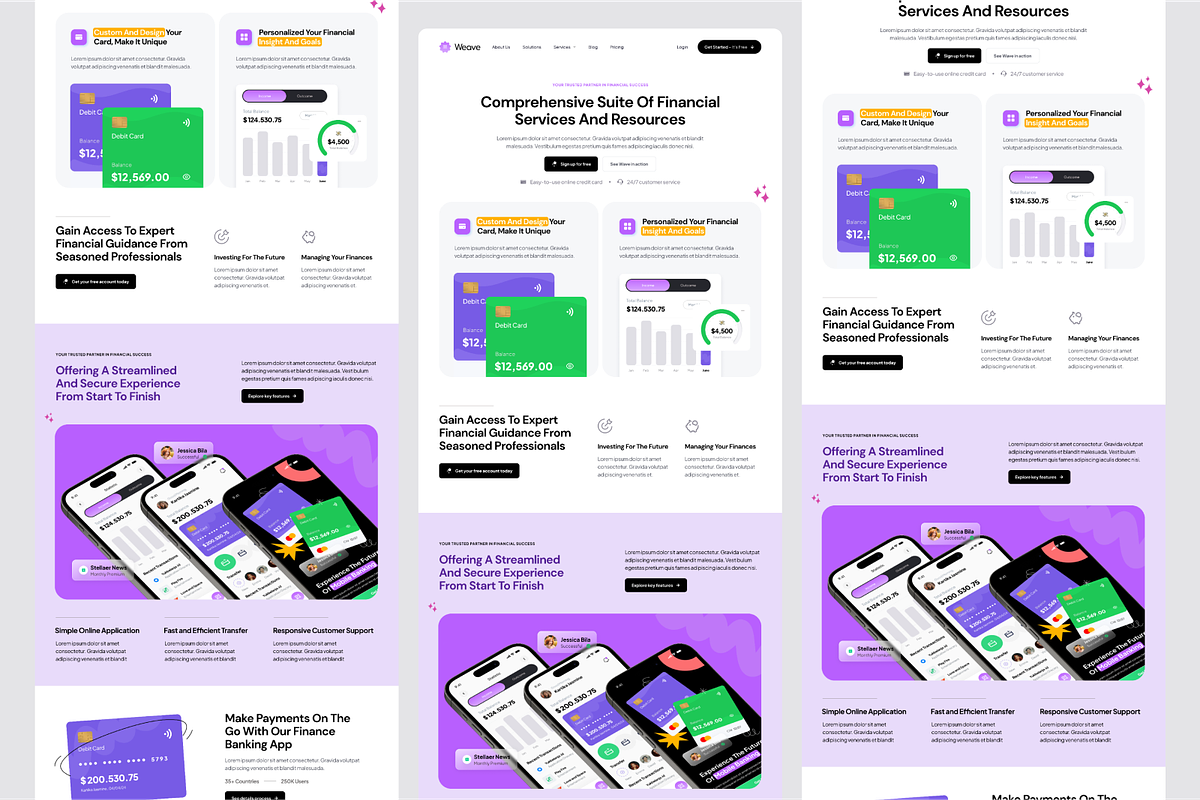 Weave - Finance Landing Page, a Landing Page Template by SquidPixey (Photo 5 of 5)
