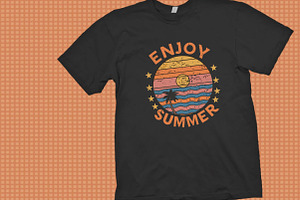 Retro Enjoy Summer T-Shirt Design