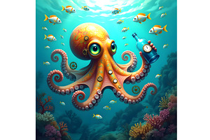 Time to Clean Up the Ocean, an Animal Illustration by Sharon Schwalbe