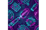 Techno Neon Shapes Background, a Decorative Illustration by Sharon Schwalbe (Thumbnail 1 of 4)
