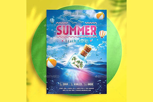 Summer Beach Party PSD Flyers, a Flyer Template by UInstrument
