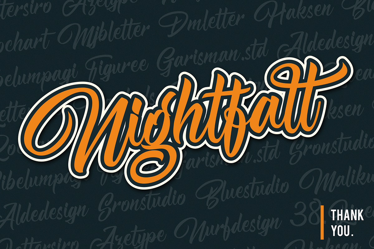 Nightfall Script, a Script Font by figuree studio (Photo 9 of 9)