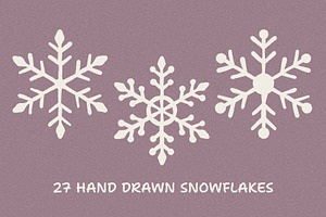 27 Hand Drawn Snowflakes