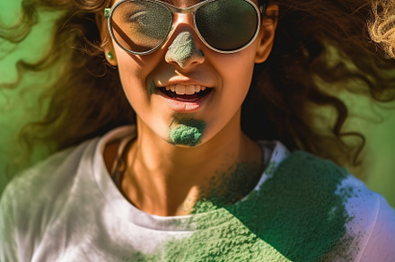 girl painted with colored powder, a Beauty & Fashion Photo by Virgo Studio