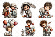 Whimsical Easter Boy Clipart, an Illustration by Black Bird Studio (Thumbnail 4 of 6)