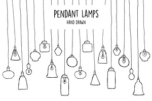 Hand Drawn Pendant Lamps