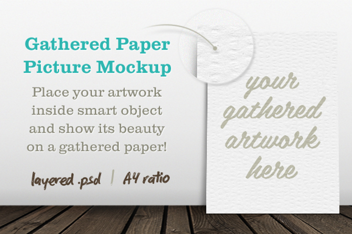 Gathered Paper Picture Mockup, a Product Mockup by Frisk Shop (Photo 1 of 4)
