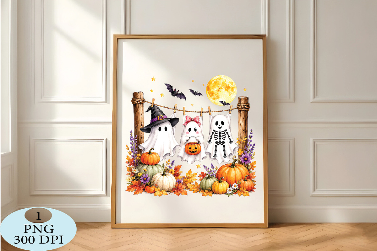 Hanging Ghost Halloween Fall PNG, a Seasonal Illustration by Daily.Designs (Photo 5 of 5)
