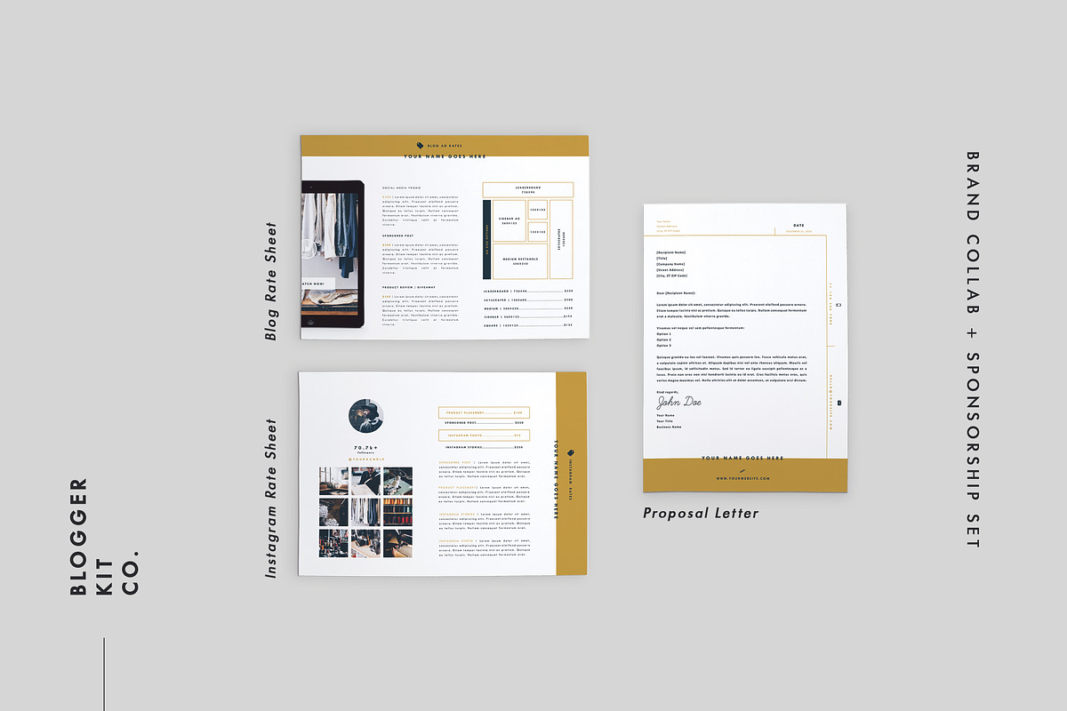 Blog Media Kit + Sponsorship | 9 Pgs, a Resume Template by Blogger Kit Co. (Photo 3 of 5)