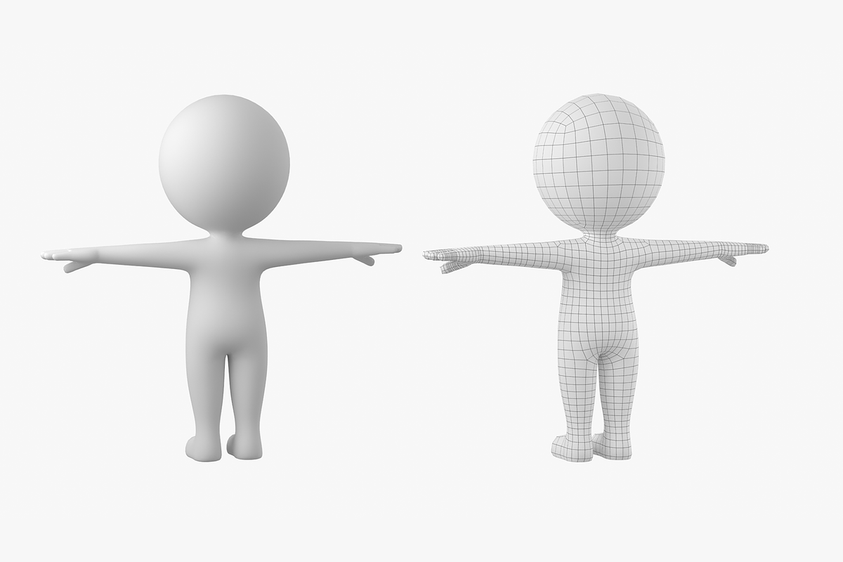 Cute Stickman in T-Pose CAT Rig, a Characters & Person 3D Model by VK Studio (Photo 7 of 19)